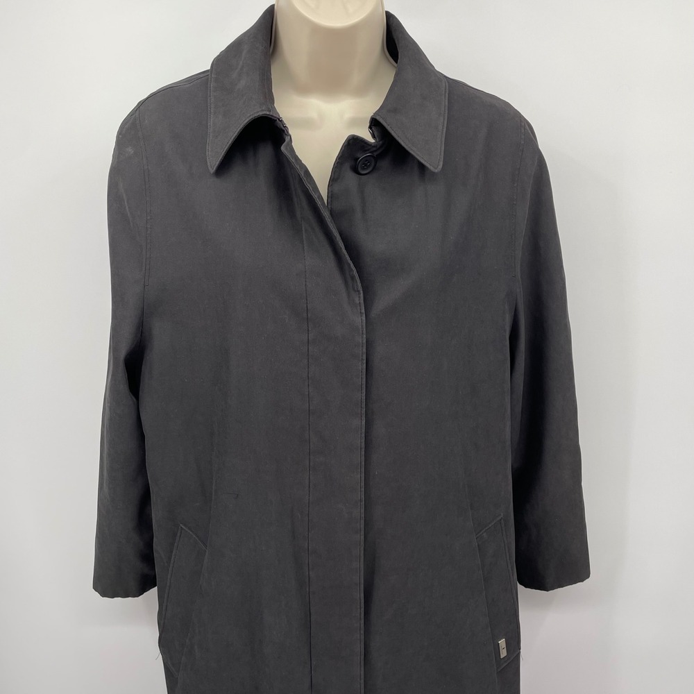 London Fog Black Trench Coat Removable Hood, Zip Out Liner, 10 PET 143713-511